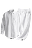 Light Blue 2-Piece Linen Men's Co-Ord Set