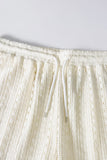 Men's 2 Piece Knit Summer Outfits Casual Short Sleeve Cuban Collar Shirt and Shorts Set