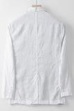 Beige Linen Notched Lapel Men's Jacket