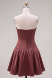 Mint Strapless Pearls A-Line Homecoming Dress with Bow