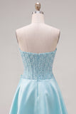 Yellow Sweetheart A-Line Pearls Corset Homecoming Dress with Bow