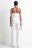 White 2-Piece Strapless Double Breasted Slim Fit Women Suits