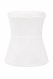 White 2-Piece Strapless Double Breasted Slim Fit Women Suits