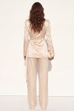 Satin Champagne Peak Lapel 2 Piece Women Suits