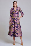 Sage Green Floral 2 Piece Notched Lapel Women's Skirt Suits with Pockets