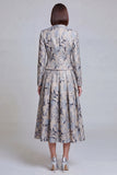 2 Piece Ivory Yellow Flower Peak Lapel Women's Skirt Suits with Pockets
