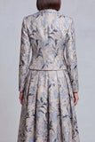 2 Piece Ivory Yellow Flower Peak Lapel Women's Skirt Suits with Pockets