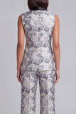 Blue 2 Piece Shawl Lapel Floral Double Breasted Women's Suits with Pockets