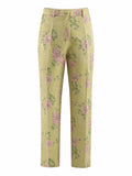 2 Piece Sage Green Shawl Lapel Floral Prom Suits