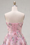 Sweetheart Black A-Line Floral Homecoming Dress with Sequins
