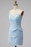 Pearl Floral Sweetheart Pink Bodycon Short Homecoming Dress with Beading