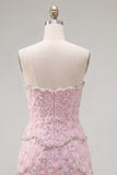 Sweetheart Pink Bodycon Homecoming Dress with Beading