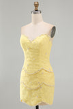 Pearl Floral Sweetheart Pink Bodycon Short Homecoming Dress with Beading