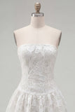 A-Line White Sweetheart Floral Homecoming Dress