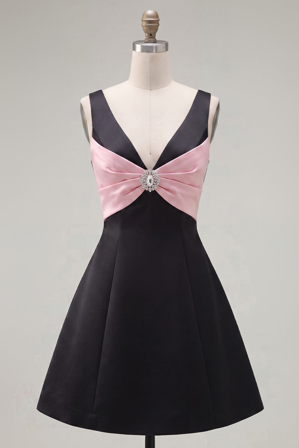 Zapaka Women Black Pink Homecoming Dress with Beading A-Line V-Neck Cocktail Dress – ZAPAKA Zapaka Women Black Pink Homecoming Dress with Beading A-Line V-Neck Cocktail Dress – ZAPAKA