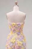 Pink Strapless Floral Short Bodycon Homecoming Dress with Beading