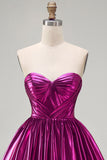Metallic Dark Green A-Line Sweetheart Corset Asymmetrical 80s Homecoming Dress