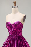 Metallic Dark Green A-Line Sweetheart Corset Asymmetrical 80s Homecoming Dress