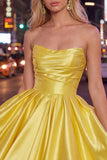 Mint A-Line Strapless Satin Ruched Homecoming Dress