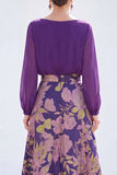 Green A-Line Bateau Neck 2 Piece Jacquard Floral Long Mother Of the Bride Dress