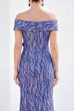Mermaid Royal Blue Off the Shoulder Long Mother Of the Bride Dress with 3D Flowers