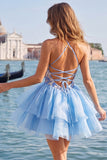 Gold and Black Halter Neck Tiered Floral A-Line Homecoming Dress with Lace Up Back
