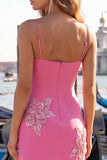 Black Floral Spaghetti Straps Sequins Homecoming Dress