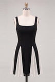 Black Square Neck A-Line Short Homecoming Dress