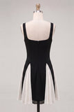 Black Square Neck A-Line Short Homecoming Dress