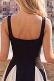 Black Square Neck A-Line Short Homecoming Dress