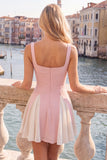 Black Square Neck A-Line Short Homecoming Dress