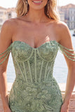 Pearl Off the Shoulder Pink Corset Floral Homecoming Dress with Sequins