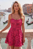 Light Blue Floral A-Line Spaghetti Straps Homecoming Dress with Appliques
