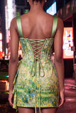 Blush Bodycon Halter Neck Corset Lace Up Back Ruched Homecoming Dress with Sash