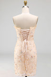 Sweetheart Ruffled Corset Bodycon Ruched Lace Up Back Homecoming Dress