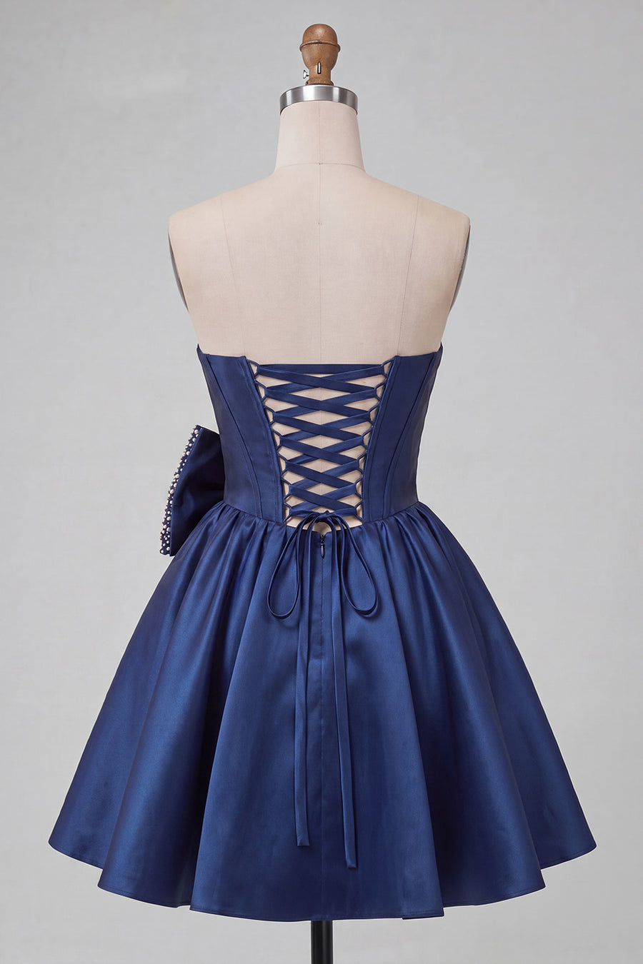 blue and black hoco dress Navy Blue Spaghetti Straps V-neck Backless A-line Simple Homecoming  Dresses, MH258