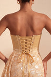 Light Yellow Bodycon Sweetheart Ruched Sequins Lace Up Back Homecoming Dress with Sash