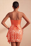 Light Yellow Bodycon Sweetheart Ruched Sequins Lace Up Back Homecoming Dress with Sash