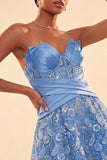 A-Line Green Sweetheart Corset Sequins Homecoming Dress with Lace Up Back