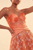 A-Line Green Sweetheart Corset Sequins Homecoming Dress with Lace Up Back