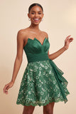 Sky Blue A-Line Sweetheart Sequins Lace Up Back Homecoming Dress with Sash