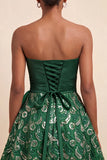 Sky Blue A-Line Sweetheart Sequins Lace Up Back Homecoming Dress with Sash