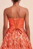Sky Blue A-Line Sweetheart Sequins Lace Up Back Homecoming Dress with Sash