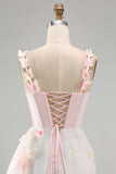 Pink Seashell Bust Corset Bodycon Short Homecoming Dress with 3D Butterfly Appliqués