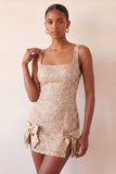 Mint Green Bodycon Square Neck Sequins Lace Up Back Homecoming Dress with Bow