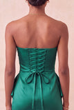 Strapless Light Purple Bodycon Lace Up Back Pearls Ruched Homecoming Dress