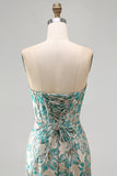 Lake Blue Sweetheart Corset Jacquard Lace Up Back Homecoming Dress with Fringes