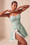 Sweetheart Yellow Jacquard A-Line Ruffled Lace Up Back Homecoming Dress with Slit
