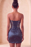 Sweetheart Champagne Sequins Bodycon Mini Homecoming Dress