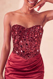 Sweetheart Champagne Sequins Bodycon Mini Homecoming Dress